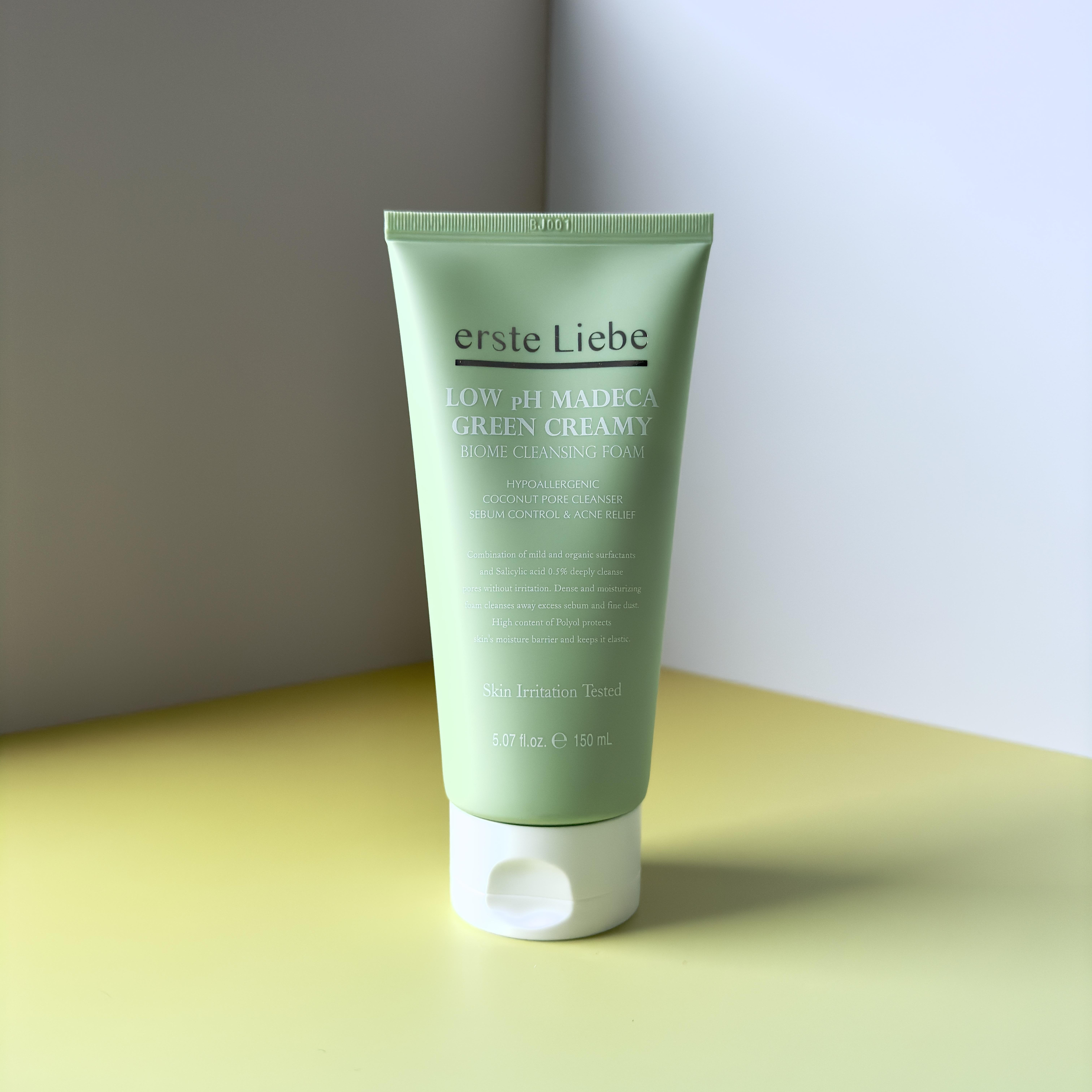 erste Liebe LOW PH MADECA GREEN CREAMY BIOME ОЧИЩАЮЩАЯ ПЕНКА 150мл/для сухой — фото 2