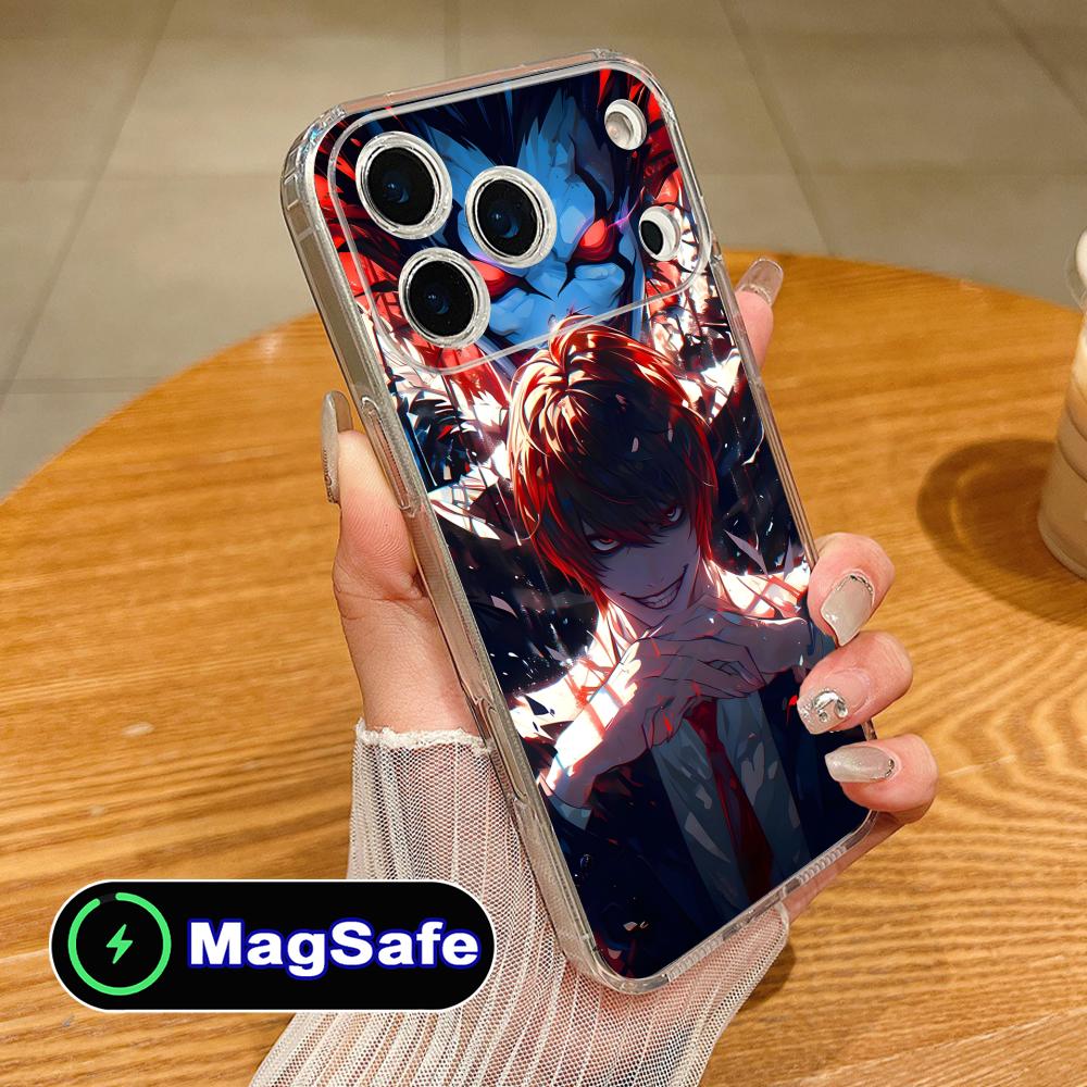 

Death Note Kira Light Mobile Phone Case for iPhone 17 16 15 14 13 12 11 Air Pro Max Plus Mini Magsafe Clear Colorful Cover Cover iPhone 11 Pro Max