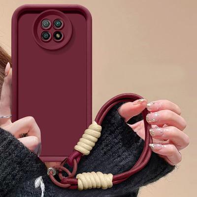 For Xiaomi Redmi Note 9T Case Redmi Note 9T Phone Case Weaving Lanyard Cover Skin Feel Protection Shockproof Case