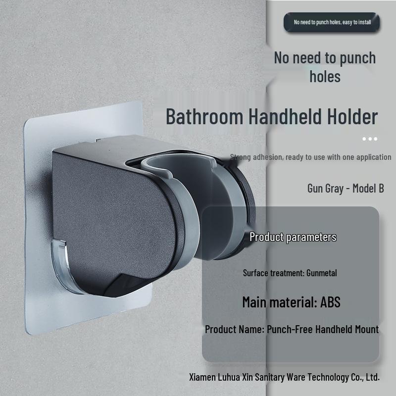 No-Drill Suction Cup Shower Holder: Movable Wall Mount for Bathroom Accessories