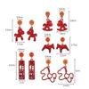1 Paar Mode Rote Holzpferd Ohrringe Anhänger Dekoration Charm Rot Festliche Atmosphäre Neujahr Schmuck Accessoires Geschenke