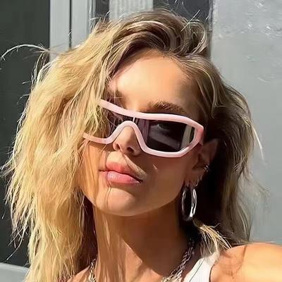 Óculos de sol da moda Y2K Óculos de sol de uma peça não polarizados Acessório de moda