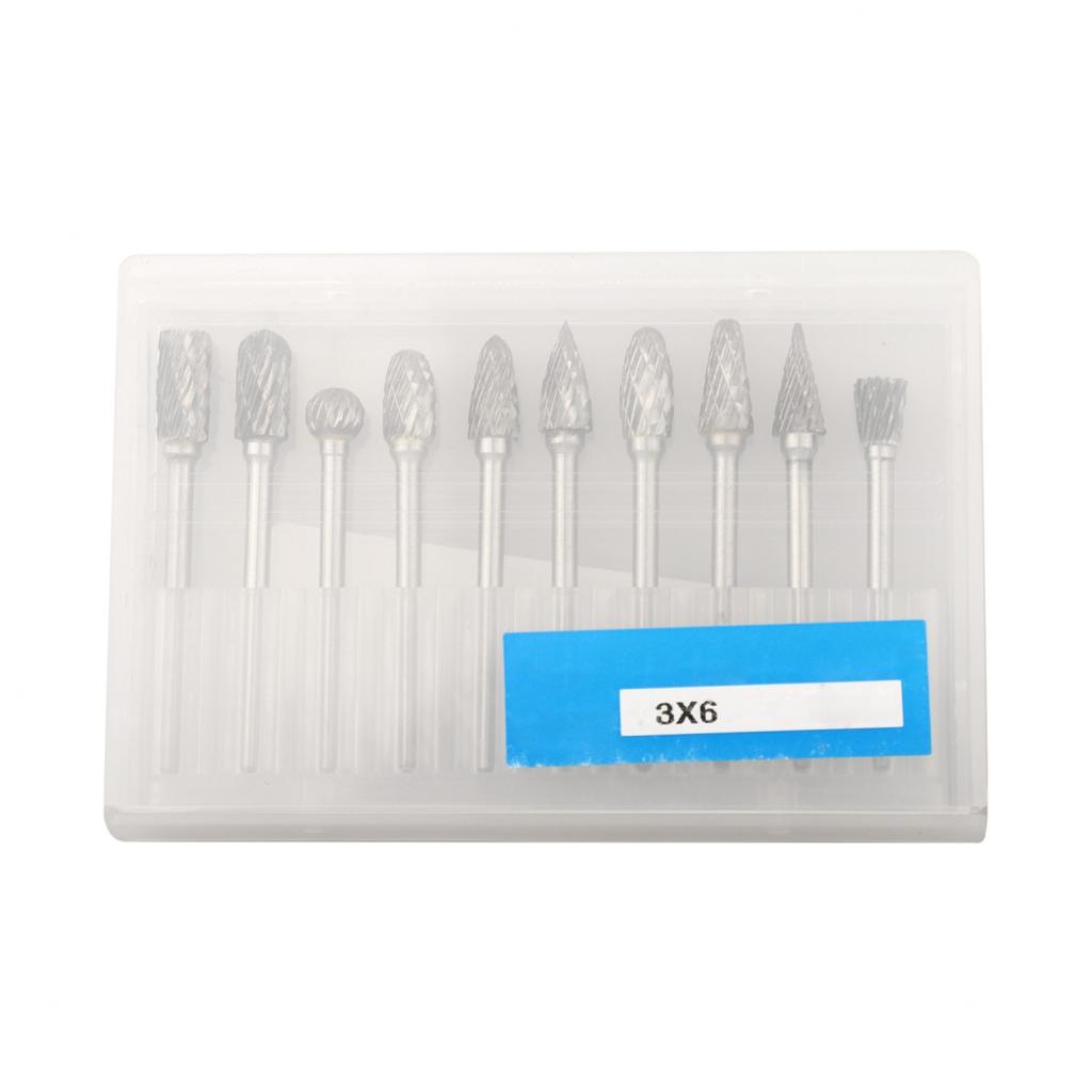Multi Purpose 10 Piece DIY Grinding Head Set Carbide Steel DoubleCut Grinders
