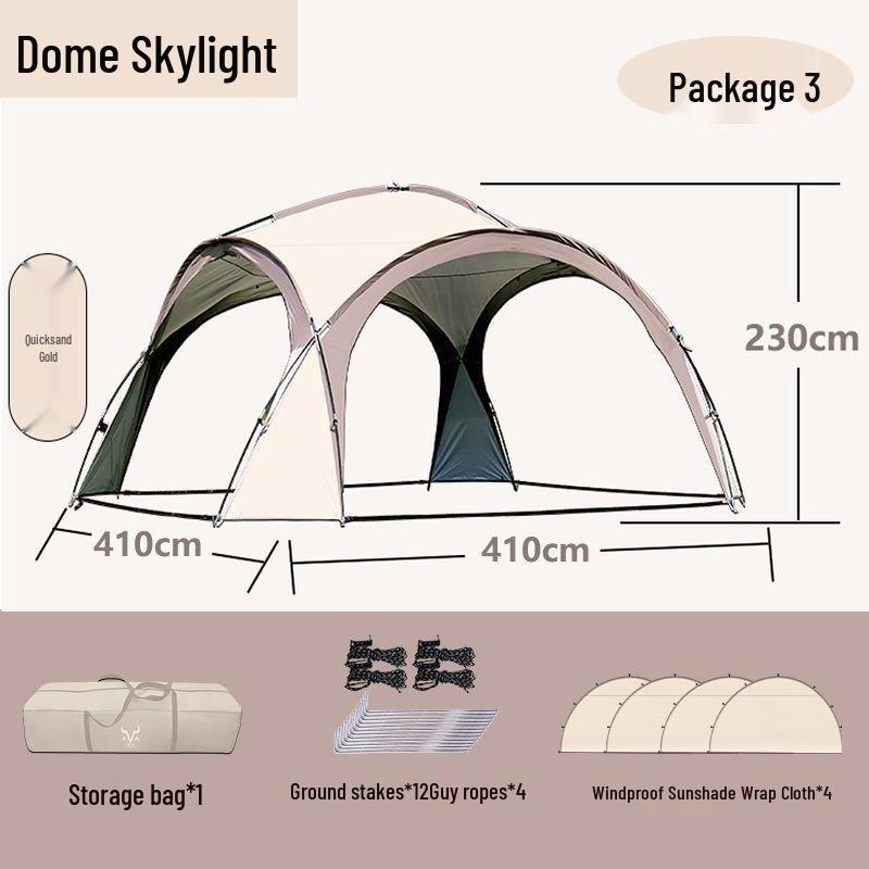 Mongolisches Jurte Exquisites Kuppeldach: XL Outdoor-Sonnenschirm mit Silberbeschichtung für Sonnen- und Regenschutz