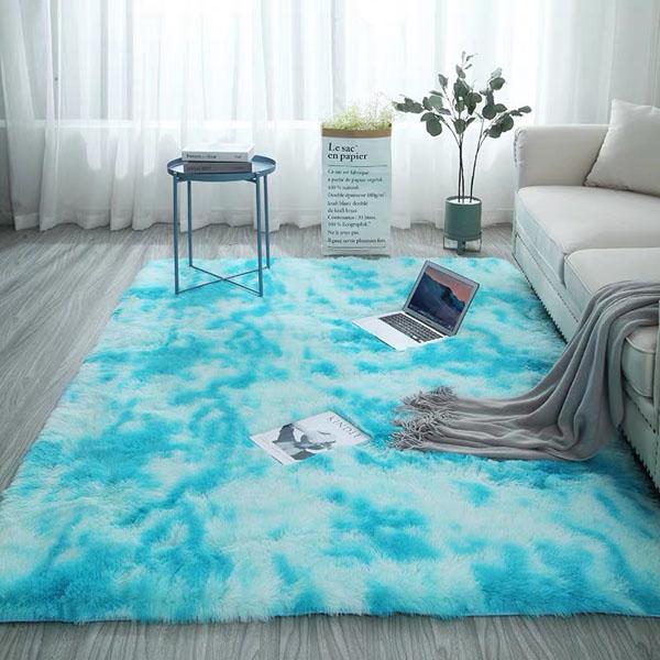 Large Size  Art Carpet Floor Gradient Color Fluffy Area Rug Living Room Carpet Hallway Mat