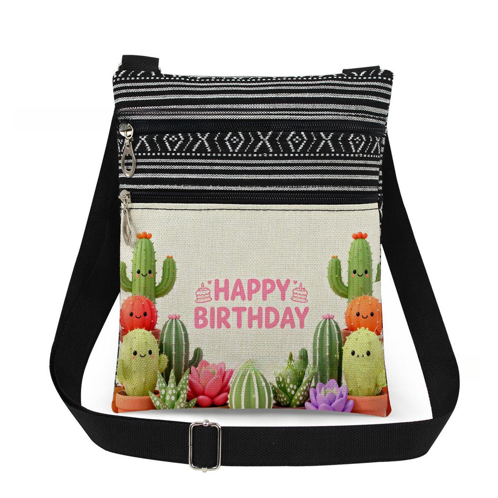 1PC Cactus Print Tote Bags Women Shoulder Handbags Postman Package 6913