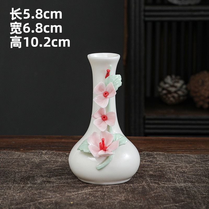 Chinese Mini Ceramic Handmade Flower Vase Flower Inserted Dry Flower Fragrance Bottle Home Table Desk Decorations Accessories