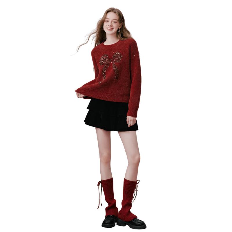 Xiangying Velvet High-Waist A-Line Mini Skirt L