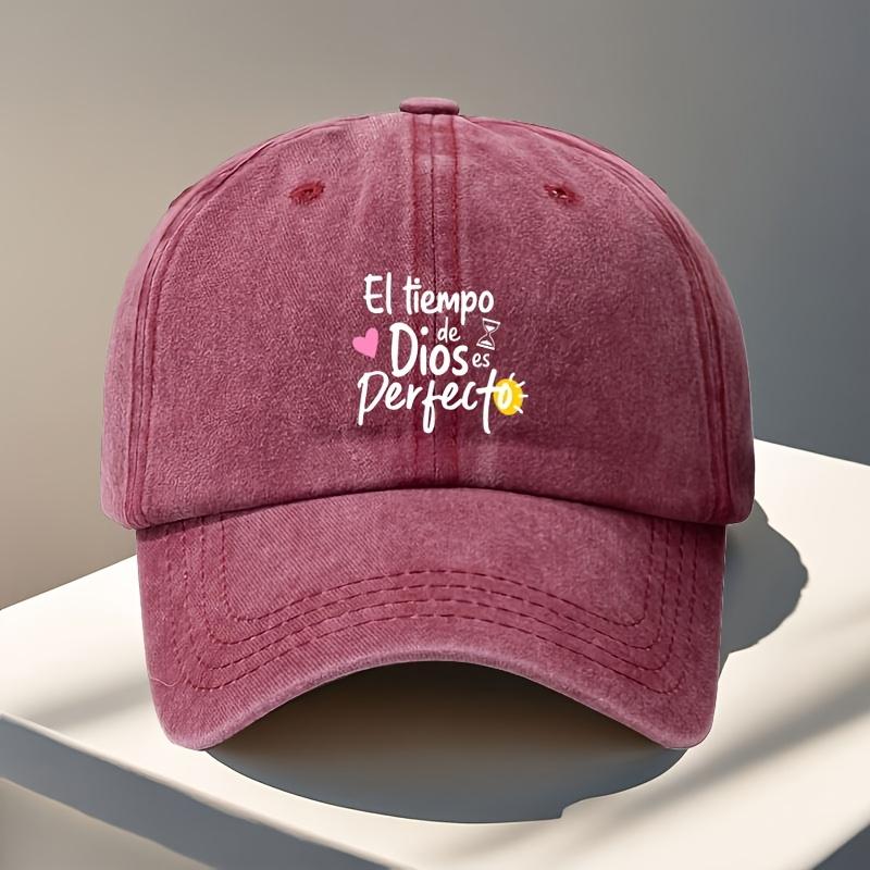 Pc Inspirational Spanish Quote Printed Baseball Cap Adjustable Size Lightweight MultiPurpose Classic Hat Suitable for Outdo