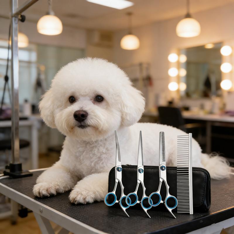 4Pcs Pet Safe Scissors - Ambidextrous Dog Grooming Shears With Safe, Round Head For Precision Trimming For Dogs & Cats