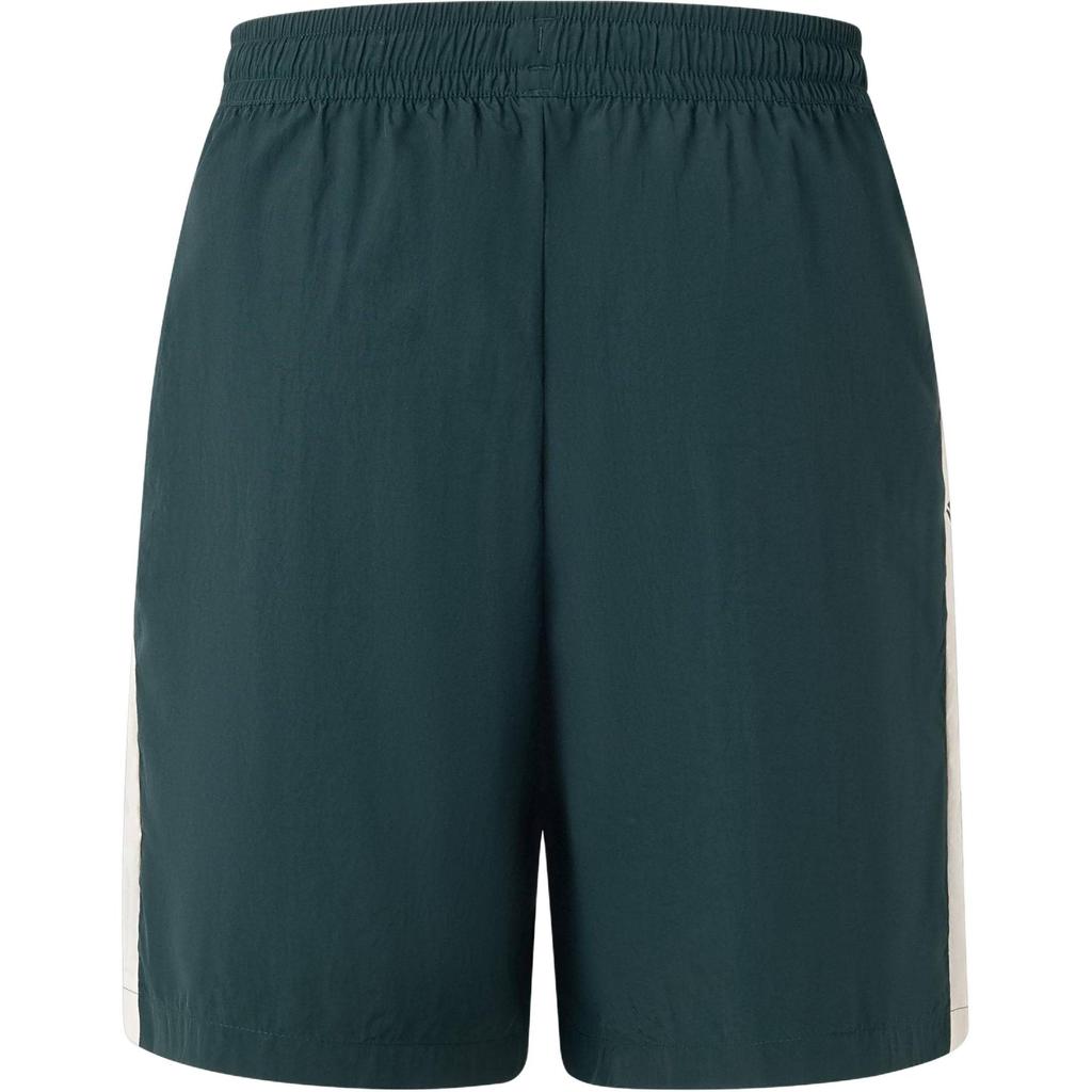 Adidas Colorblock Design Sports Drawstring Mid-Waist Woven Shorts Men Bottoms Midnight-Green JN4511