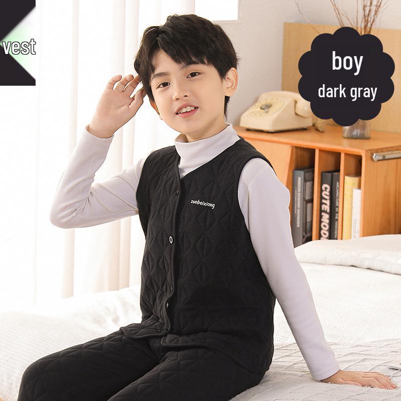 Kids  Fleece-Lined Warm School Uniform Trousers for Boys and Girls - Autumn/Winter Outdoor Wool Pants 120 cm