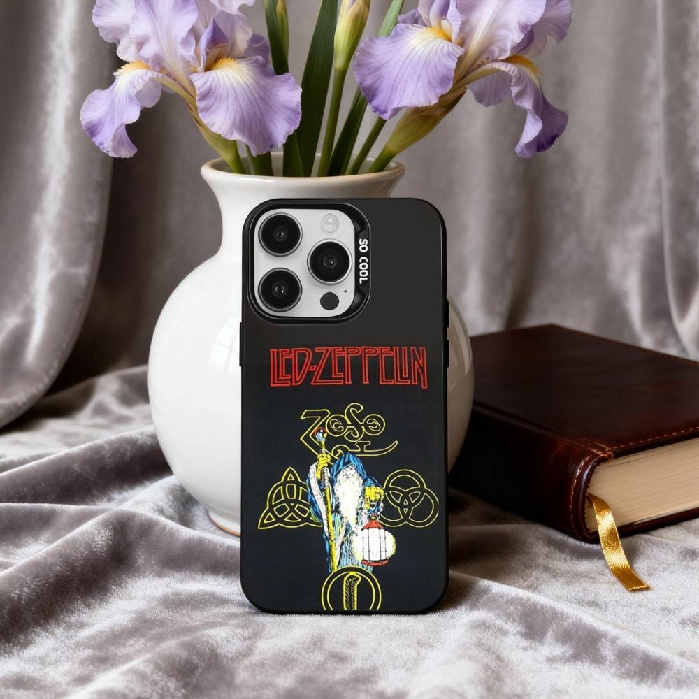 Rockin L-Led Z-Zeppelin BAND Phone Case For iPhone17,16,15,14,13,12,11 Plus,Pro Max Candy Silver Plated Inside Cover