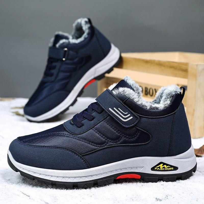 Cotton shoes winter new velvet walking shoes warm middle-aged men's shoes thickened snow boots men's Velcro cotton boots