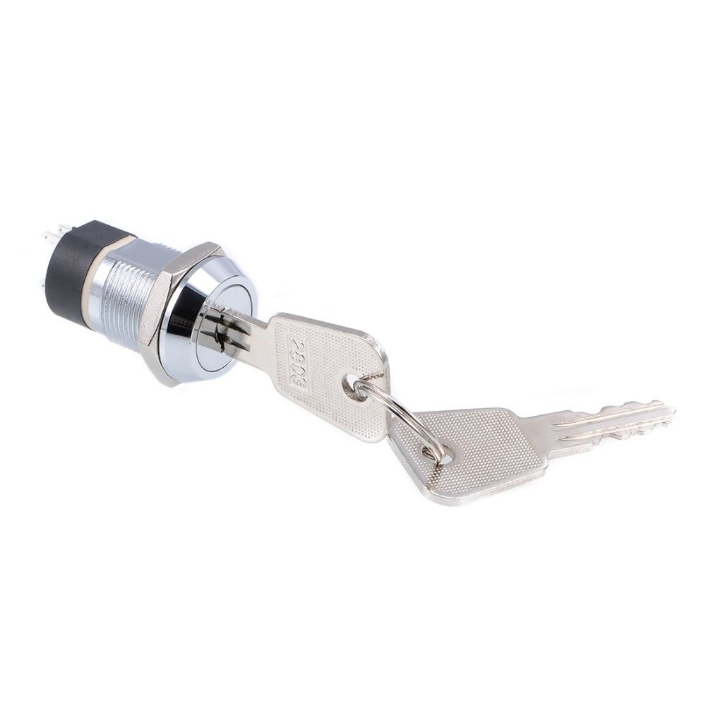 2NO 2NC Electric Keylock 2 Positions Push Button Switch Durable   DIY