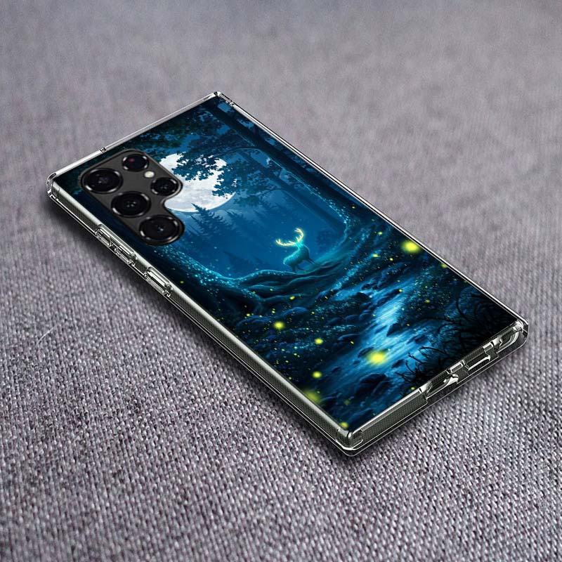 

Deer Hunting Camo Phone Case For Samsung Galaxy S24 S23 S21 S20 FE S22 S26 Ultra S25 Edge S10 Plus Cover Clear TPU Capa Shell Co Samsung S24