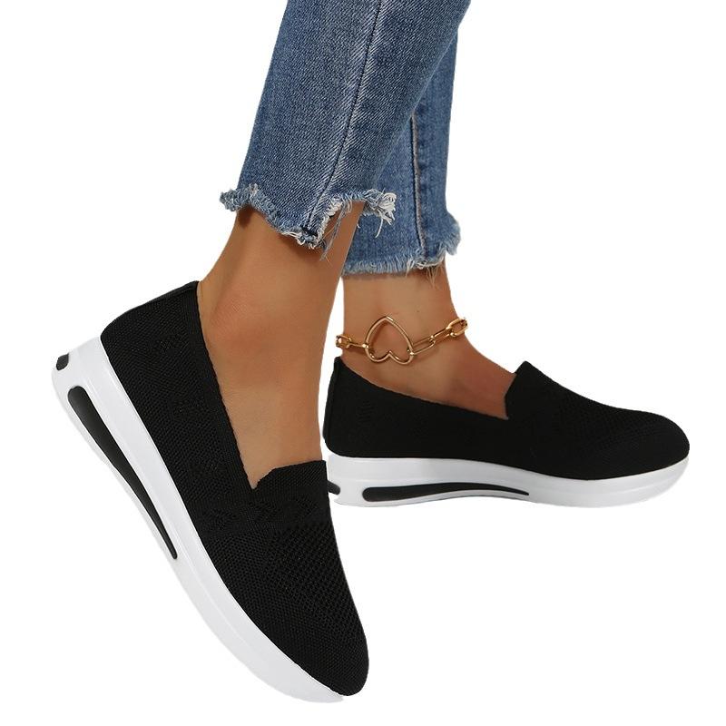 Summer European and American single shoes women's flat-soled thick-soled wedge heel sports style casual shoes