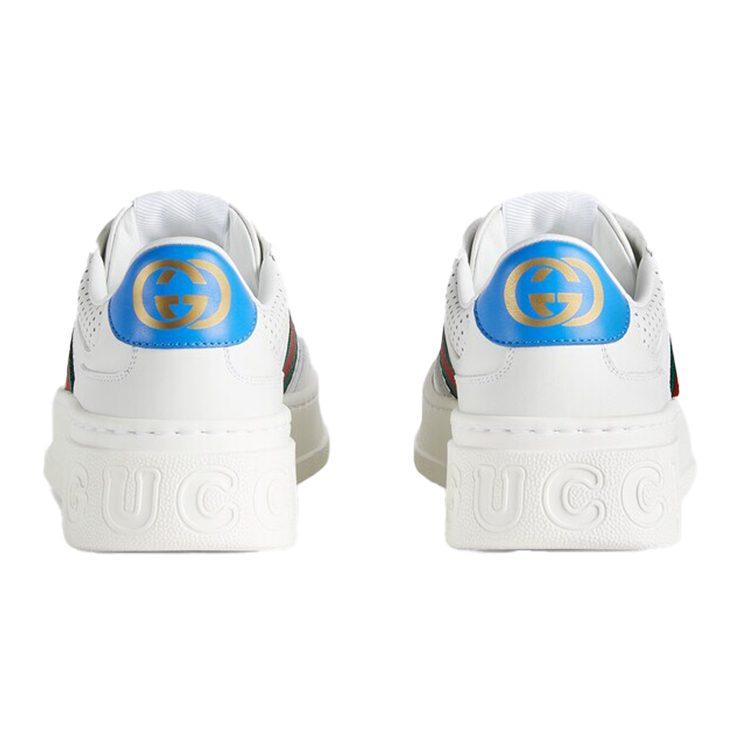 Gucci Chunky B Low Top Stylish Skateboarding Shoes Women's White Blue 670415 UPG10 9060