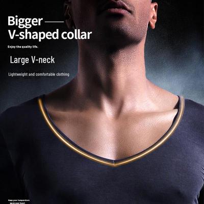 Herren Slim Fit Langarm V-Ausschnitt Baselayer Shirt - Unifarben, Leichtgewicht für Herbst & Winter