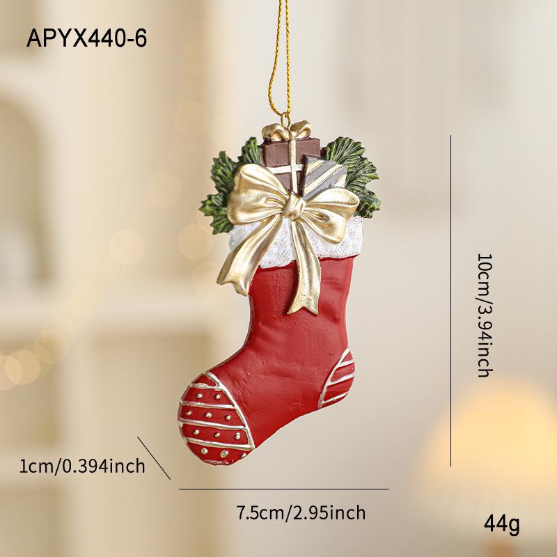 Colorful 3D Retro Bell Resin Ornament - American Cartoon Style Christmas Hanging Decoration