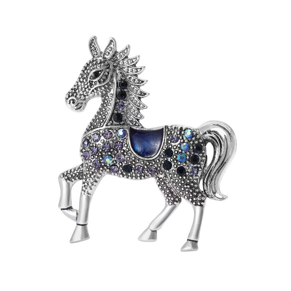 Unisex Rhinestone Horse Brooch Enamel Year of The Horse Brooch Elegant New Year's Accessories  Gift