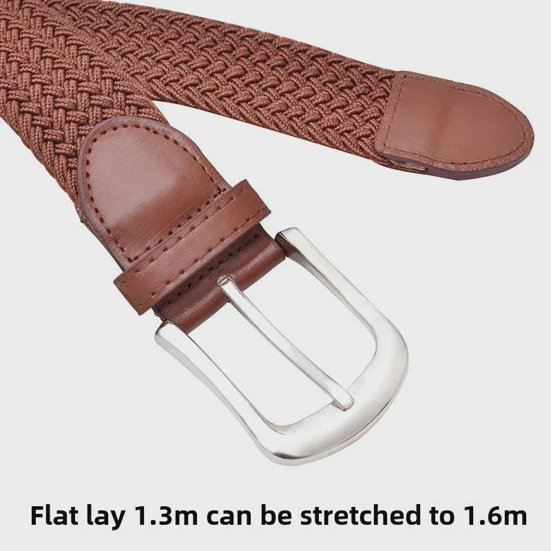 Unisex Braided Elastic Belt, Plus Size, Versatile and Casual