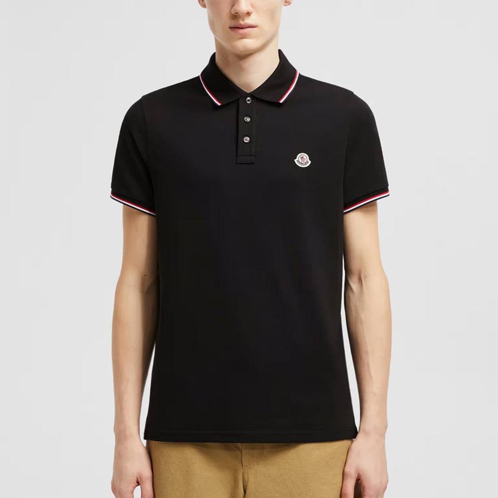 Moncler SS25 Logo Casual Simple Short Sleeve Polo Shirt Men Polo Shirts Black K1-091-8A70300-84556-999