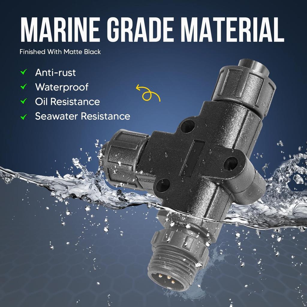 Boat NMEA 2000 N2k Tee T-Connector 5Pin IP67 Waterproof, for Garmin Lowrance Simrad B&G Navico Networks, Boat/Ship/Yacht Parts