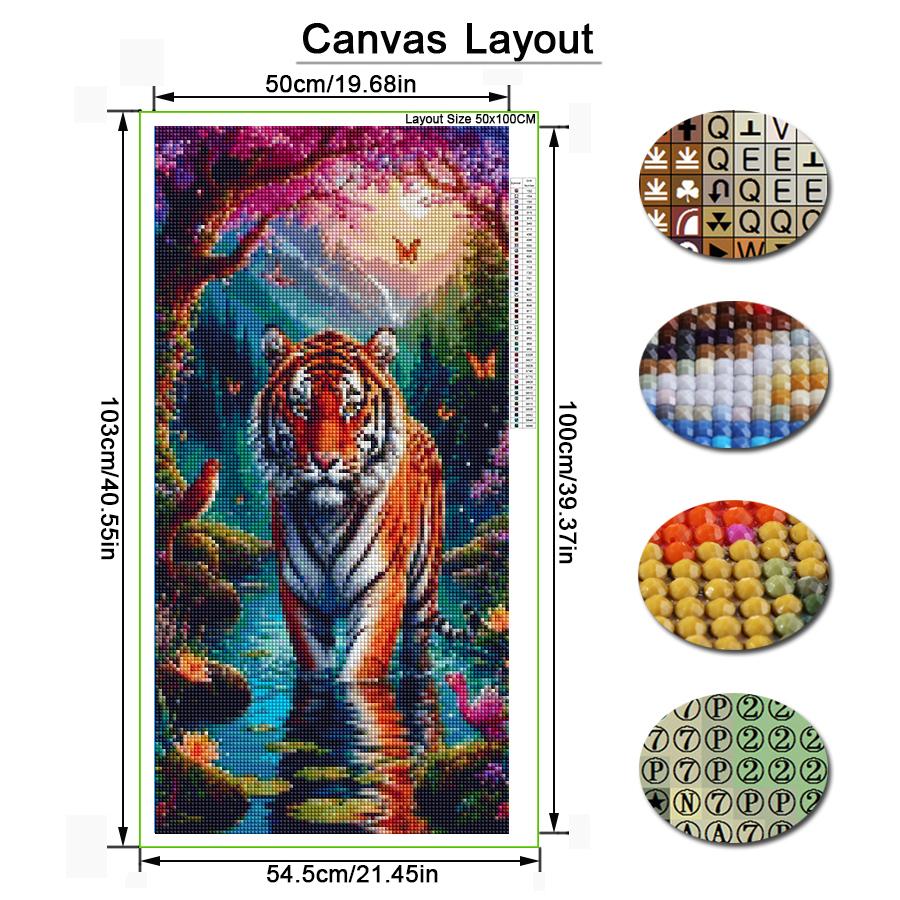 Forest Tiger Large Size Diamond Painting New Collection Wild Animals Diy Full Square Round Drill Rhinestone Embroidery Mosaic Cross Stitch Kits