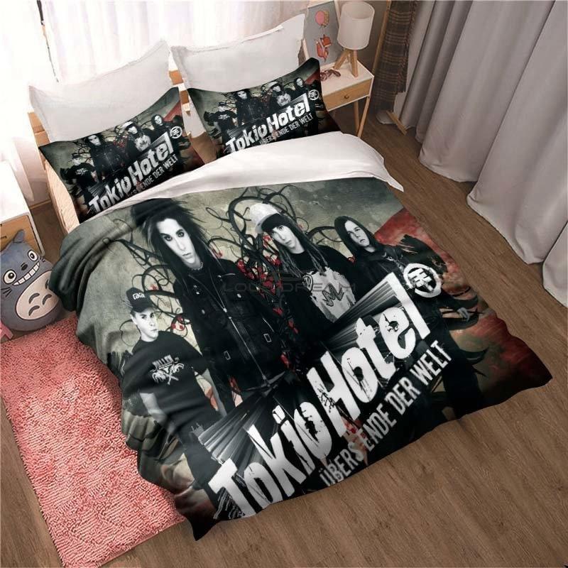 New Tokio Hotel Bedding Set 3D Printing Fashion Rock Band Home Decoration Boy Girl King Size Bedding Set Quilt Cover Pillowcase
