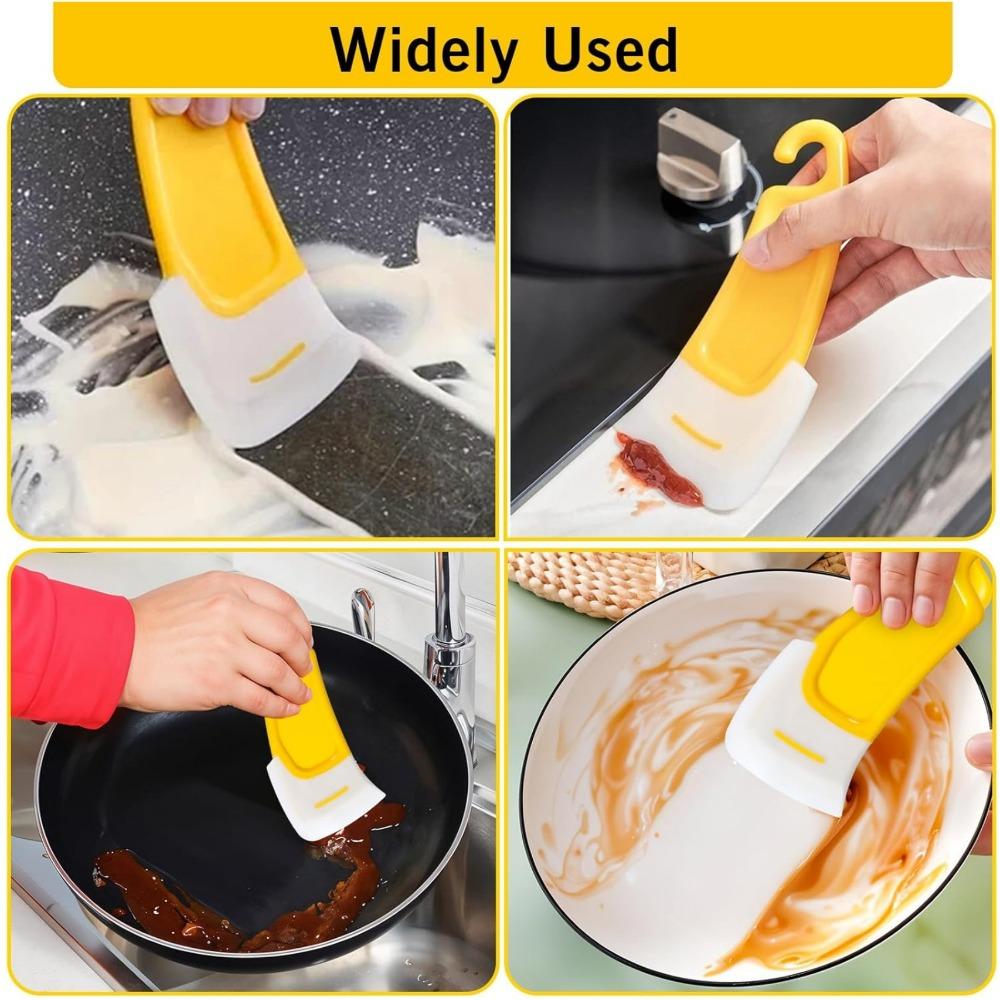 5-1Pcs Kitchen Cleaning Spatula  Dirty Pan Pot Dishes Cleaning Kitchen Tools For Food Residue Stains Cleaning Baking Soft Blade