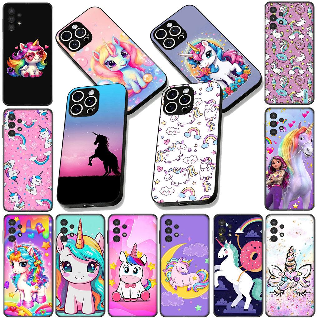 Phone Cover for Apple iPhone 13 12 Mini XS 11 Pro Max 7 8 Plus XR SE 2022 2020 SE3 Case Rainbow Unicorn Anime Cartoon Horse