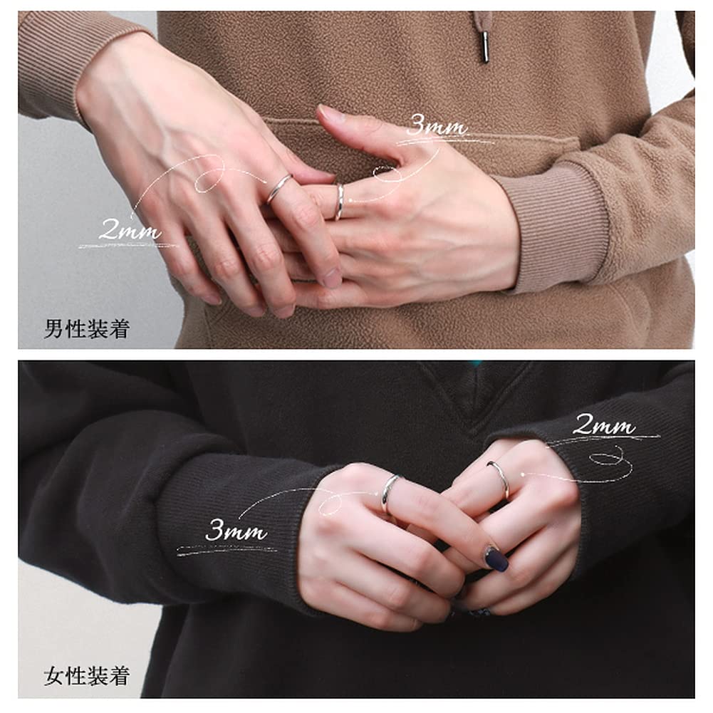 Gin no 3mm Simple Round Plain Sizes Silver Mirror Perfect for for Men and Women [Shinjuku Kura] Ring, 5-21 (Size 7), 925, Polished, Slim, Straight,