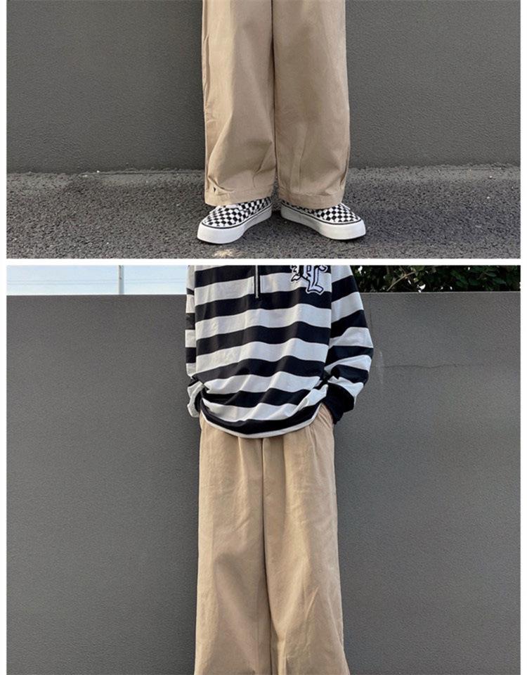 Korean Trendy Japanese-Style Men's Retro Loose Straight-Leg Casual Pants for Spring & Autumn