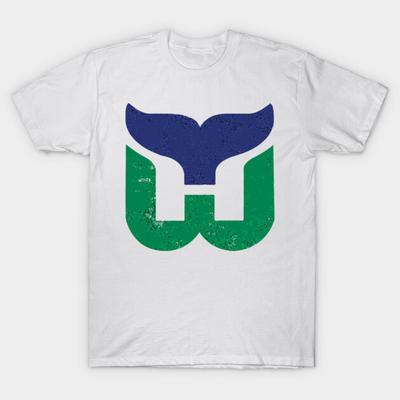 Asian Size Cotton Unisex Tshirt Print T-shirt Hartford Whalers Retro Logo T-shirt No-Cut Print Regular Fit