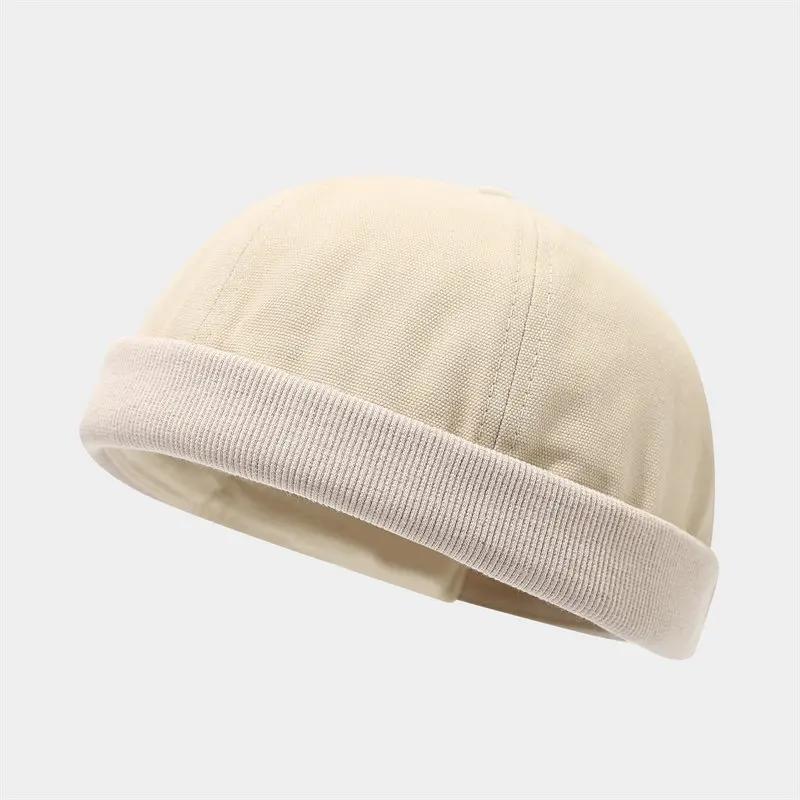 Spring and Summer Cotton Solid Docker Cap Brimless Hat Skullies Beanie Hats Landlord Sailor Cap Men and Women 40