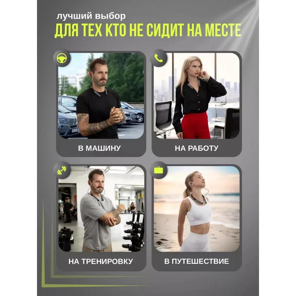 Wireless sports headphones for phones around the neck