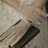 Wedding Dress Short Gloves Pearl Photo Photography Simple Bridal Wedding Gloves