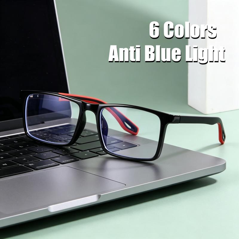 Anti Blue Light Glasses for Men Women Sports Style Square Frame Lightweight Eyeglasses for Computer Gaming Eye Strain