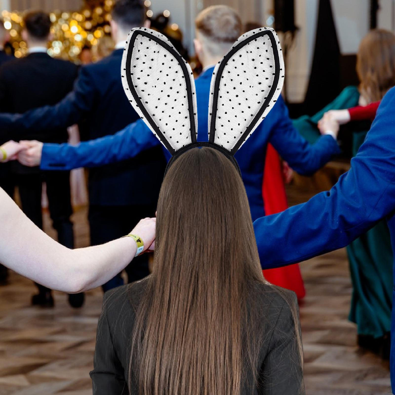 

Bunny Ears Headband Costume Accessory Set for Dance Outfits Bendable Adjustable Style E