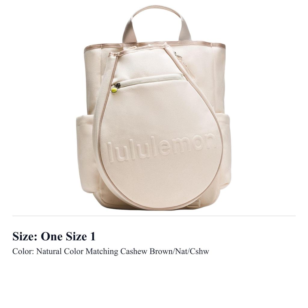Lululemon Racket Canvas Backpack Unisex Natural Ecru & Cashews Brown LU9CEIS-072462