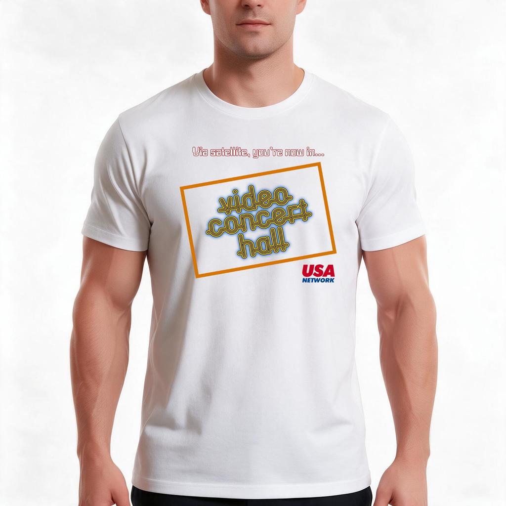 Video Concert Hall Tshirt Summer Casual Cotton Tee Oversized Streetwear Tops Vintage Graphic Print Loose Fit Short Sleeve