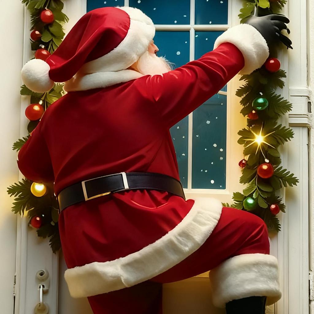 Weihnachts-Türabdeckung Dekoratives Polyester 2D Weihnachtsmann Festliche Türabdeckung für Küchen Kinderzimmer Klassenzimmer Wohnzimmer Arbeitszimmer