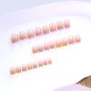 24 stuks Manicure Lange Vierkante Kunstnagels Zoet Roze Lip Strik Nepnagels Franse Afneembare Nageltips DIY