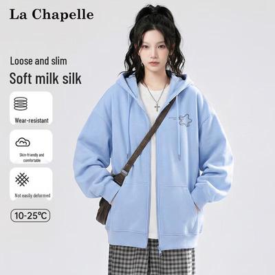La Chapelle Women's Korean Style Zip-Up Hoodie
