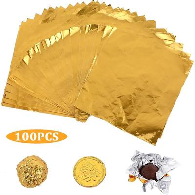 Gold Foil Candy Wrappers Square Candy Wrapping Paper New Chocolate Wrappers Wedding Party Supplies