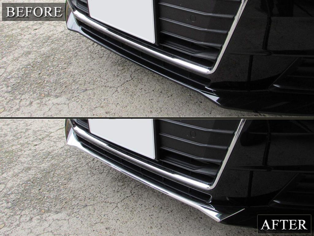 BRIGHTZ Chrome Front Lip Cover for A4 Avant B9 8WC 8WCVK 8WCVN 8WCYRF CVK CVN YRF A4 Avant [FRO-LIP-025] (Part Number 27488)