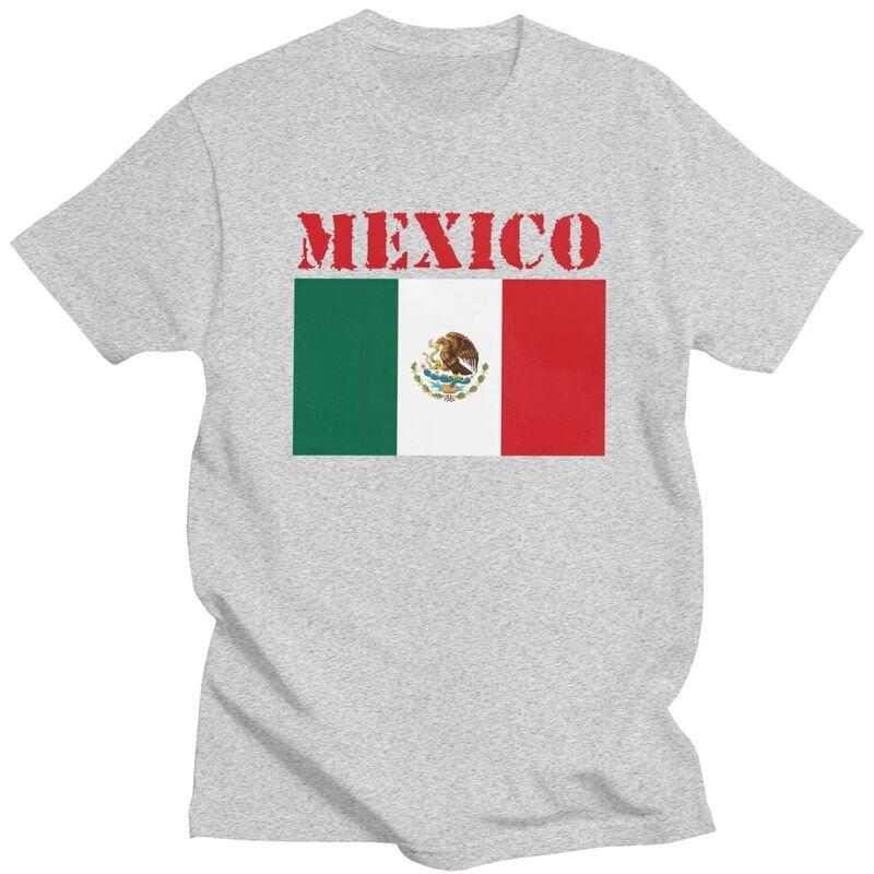 Custom Mexico Flag Tshirt for Men Short Sleeves Casual T Shirt Fashion Tshirt Loose Fit Pure Cotton Tee Gift