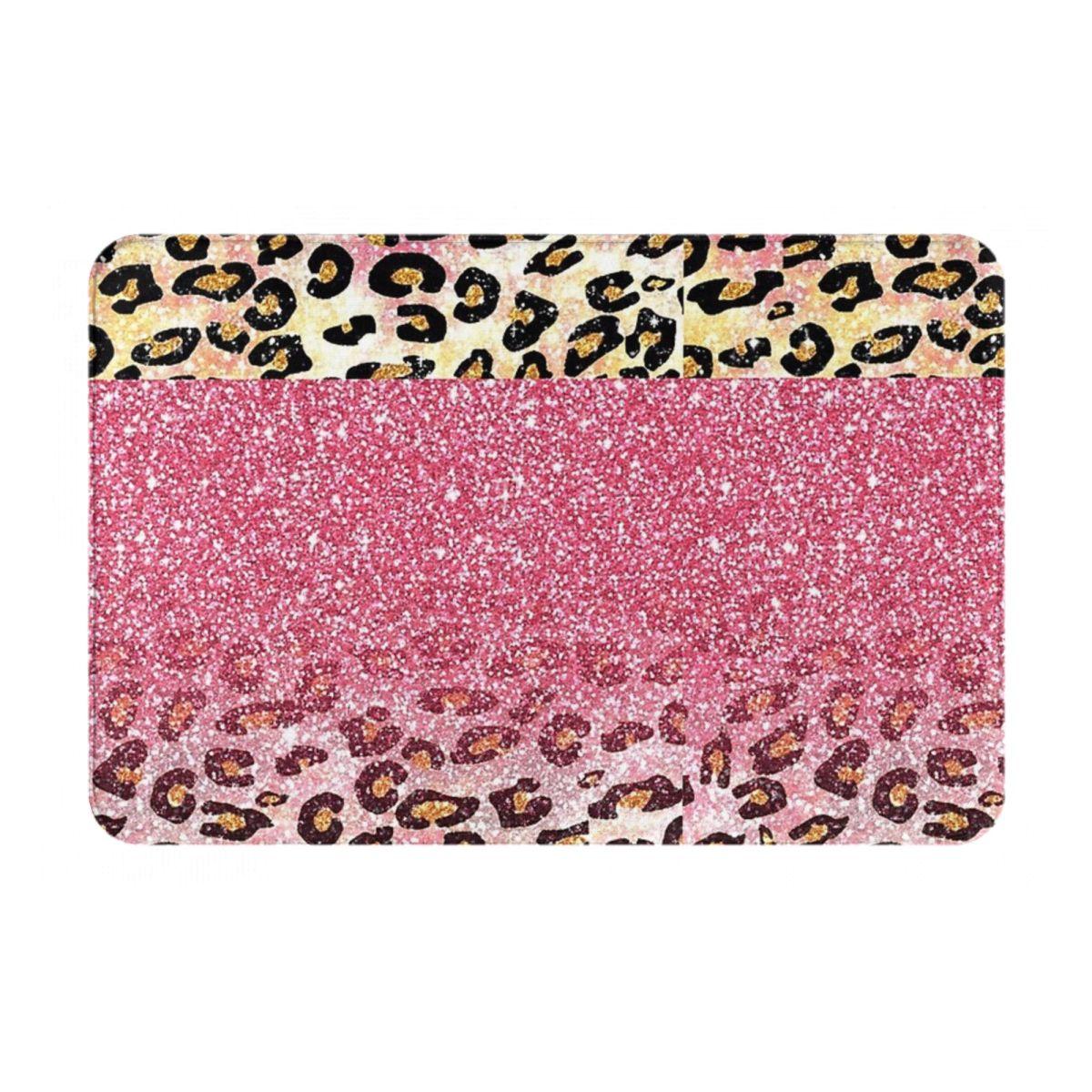 Bruin Luipaardprint Antislip Deurmat Vloermat Absorberende Mat Tapijt Vloerkleed voor Keuken Entree Huis Slaapkamer Voetmat Matten 60x40 cm