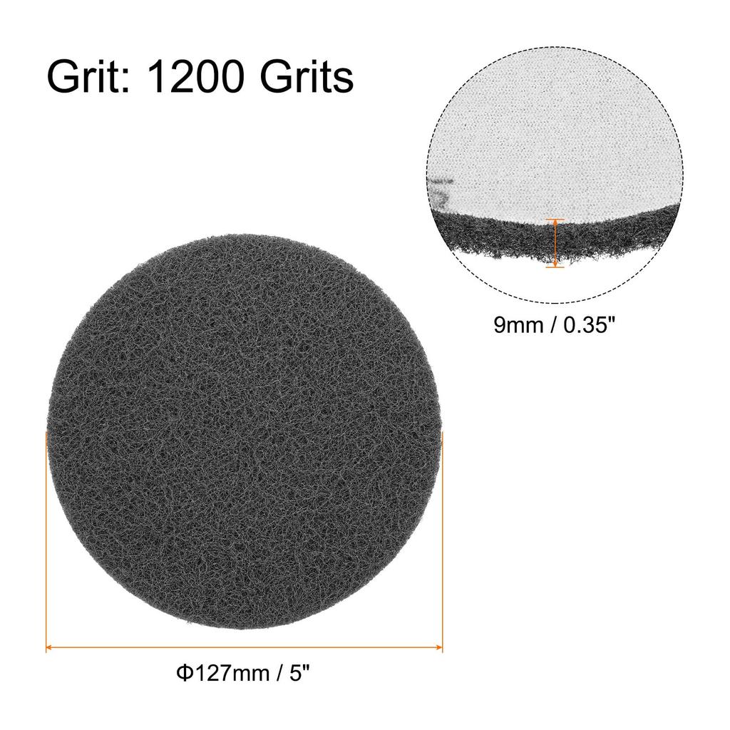Uxcell 12pcs Scrubber Scrubbing Pads 1200 Grit Drill Power Brush Hook and Loop Surface Conditioning Discs Drill Scuffing Discs Scrub Pads for Home